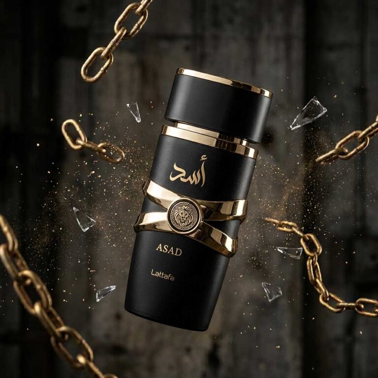 Perfume Asad de Lattafa, fragancia amaderada y ámbar de larga duración para hombre, Eau de Parfum 100 ml