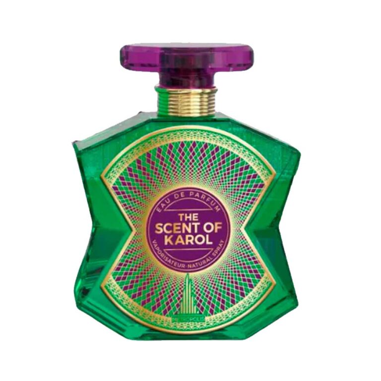 Frasco del perfume The Scent of Karol de Metropolis, Eau de Parfum unisex 100 ml, aroma cítrico frutal y ámbar