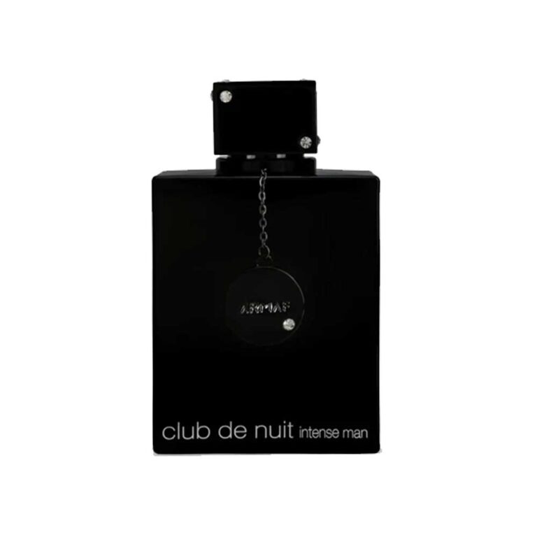 Frasco negro de Club de Nuit Intense Man de Armaf, Eau de Parfum amaderado frutal de piña y bergamota, 100 ml