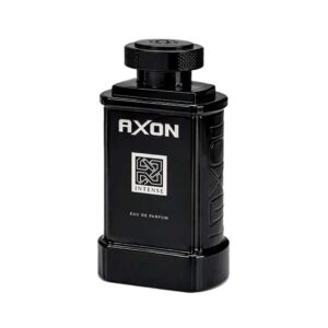 Frasco negro de Axon Intense de Dumont, Eau de Parfum ámbar especiado y amaderado para hombre, 100 ml