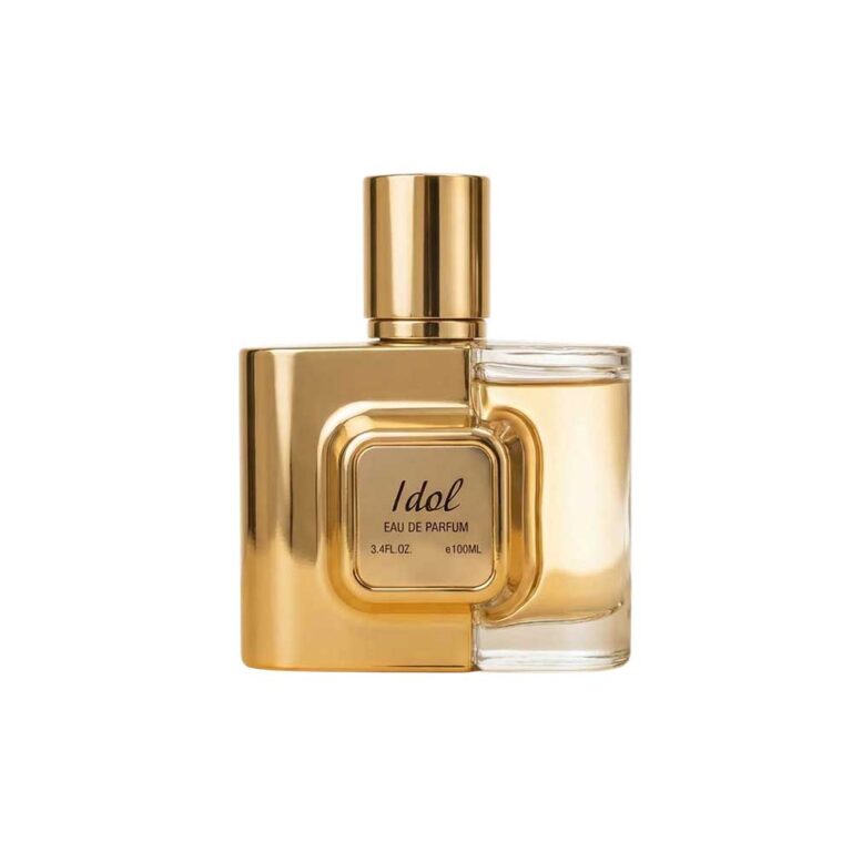 Frasco dorado de Idol de Mast con notas florales