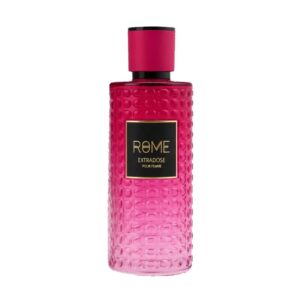Frasco rosa de Rome Extradose Pour Femme de Mast, Eau de Parfum frutal floral con cassis, ciruela, coco y vainilla, 100 ml