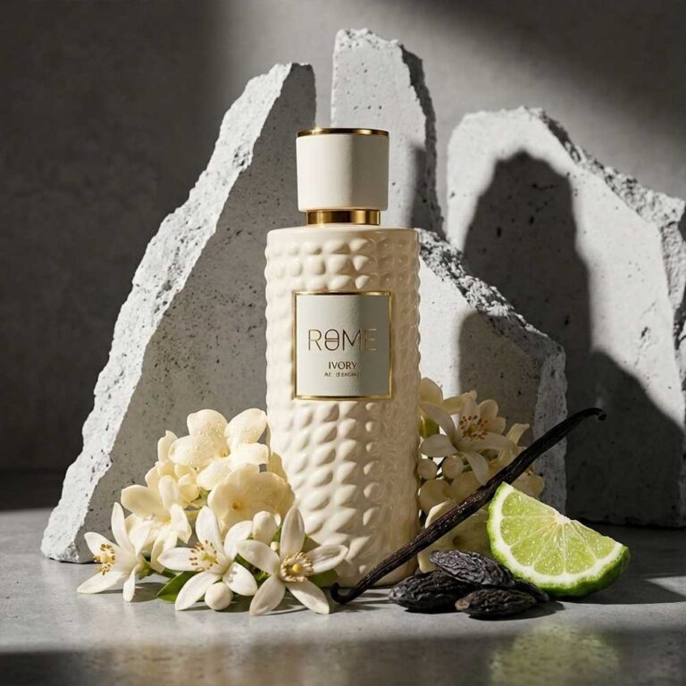 Rome Ivory de Mast rodeado de azahar, flores blancas, bergamota y vainilla